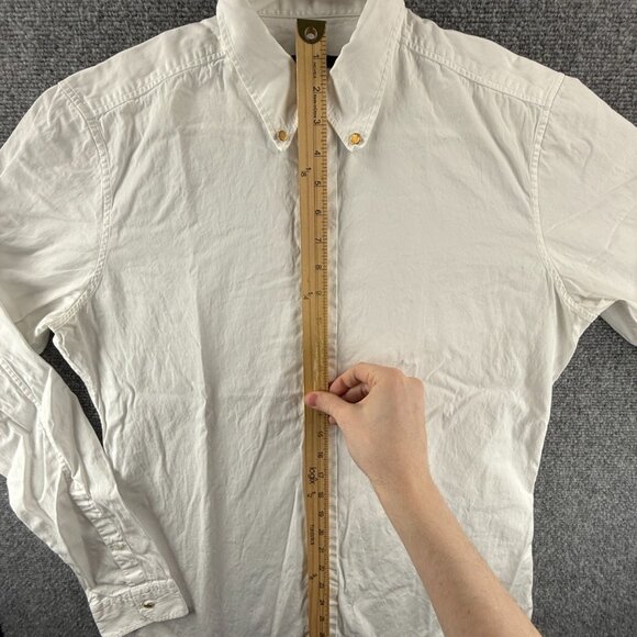 Gucci Italy Slim Fit White Button Up Shirt Size 16 Long Sleeve Hidden Buttons - Picture 3 of 16